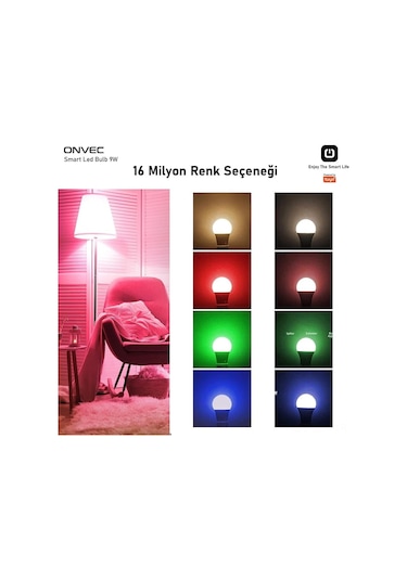 Akıllı Rgb 9w Wifi Ve Bluetooth Led Ampul Beyaz