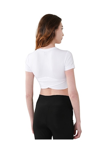 Musclecloth Aura Cross Crop T-shirt Beyaz