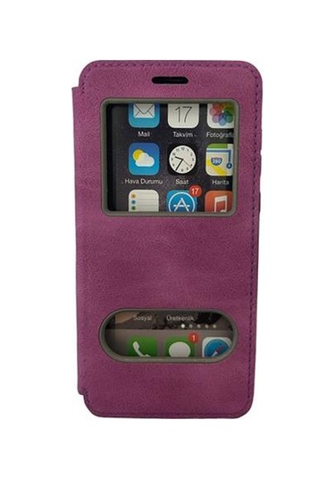 Jopus P20 İle Uyumlu Premium Kapaklı Kılıf Mor Mor
