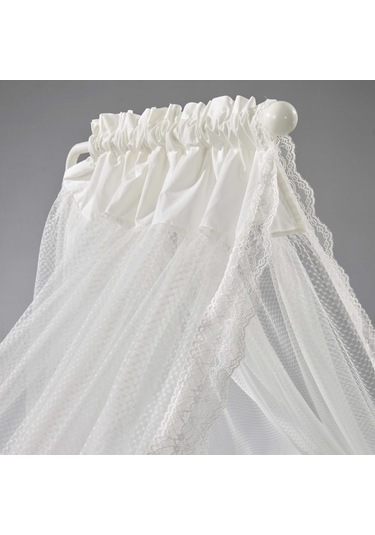 Meltem Kids Mondo Sallanır Ahşap Anne Yanı Beşik - 60x120 CM ( Gri - Ekru ) Ekru