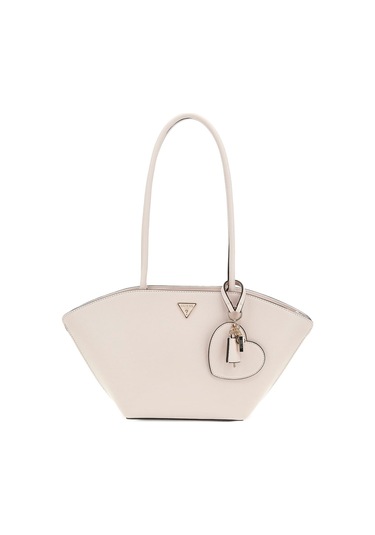 Kadın Kalp Aksesuarlı Kanat Detaylı Tote Çanta - Krem Krem