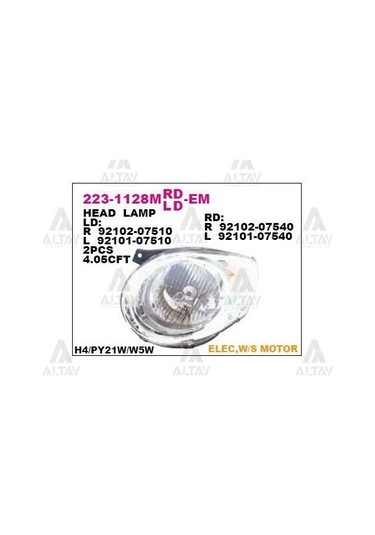 DEPO 2231128LMLDEM Ön Far Sol Kia Picanto 08-10