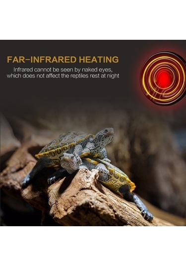 Ulzyvf Siyah Seramik Metal Reptil Isıtma Lambası, E27 Eu Fiş, 220v, 50w-200w, 10.5x7.5cm Siyah Siyah