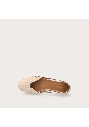 Vanilla Sandalet Kadın 03m4 Frau Leather Caged Ballet Flats Wıth Thın Straps Krem