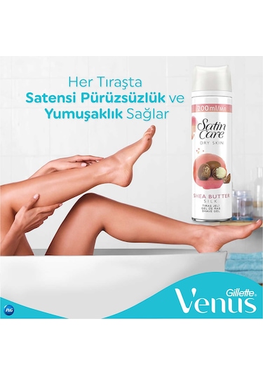 Gillette Satin Care Tıraş Jeli Kuru Ciltler 200 ml