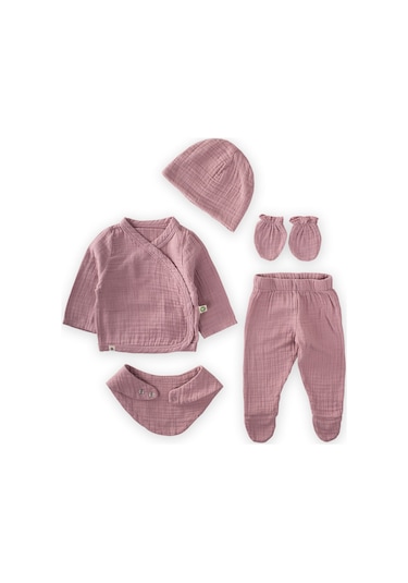 Cigit Organik Hastahane Çıkışı Bebek Takımı 0-3 Ay Leylak Leylak