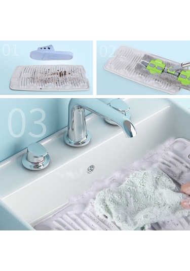 Padalink Pvc Katlanabilir Süction Cup Çamaşır Tahtası - Ev, Seyahat Kullanıma Uygun, Yumuşak Materyal, Boşluk Tasarrufu, Çamaşır Ve Ayakkabı Temizliği Diğer