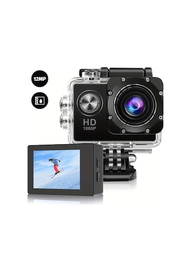 Dashanshop Ourlife 12mp Hd 1080p Aksiyon Kamerası Black 2 Lcd Ekran 140 Geniş Açı 400mah Pil Bisiklet Yüzme Hiking