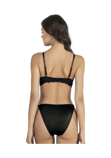 Fabony Bayan Dantelli Soft Kap Sütyen Külot Takımı 4280 Siyah