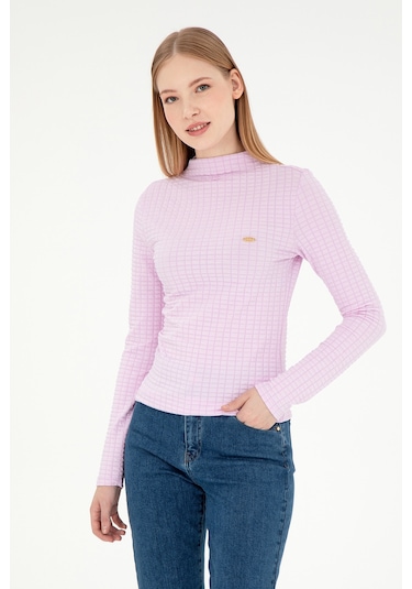U.S. Polo Assn. Kadın Pembe Dik Yaka Sweatshırt 50292421-VR041