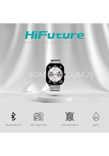 HiFuture APEX 2.04" AMOLED Ekran BT Arama IP68 Su Geçirmez Akıllı Saat (Hifuture Türkiye Garantili)