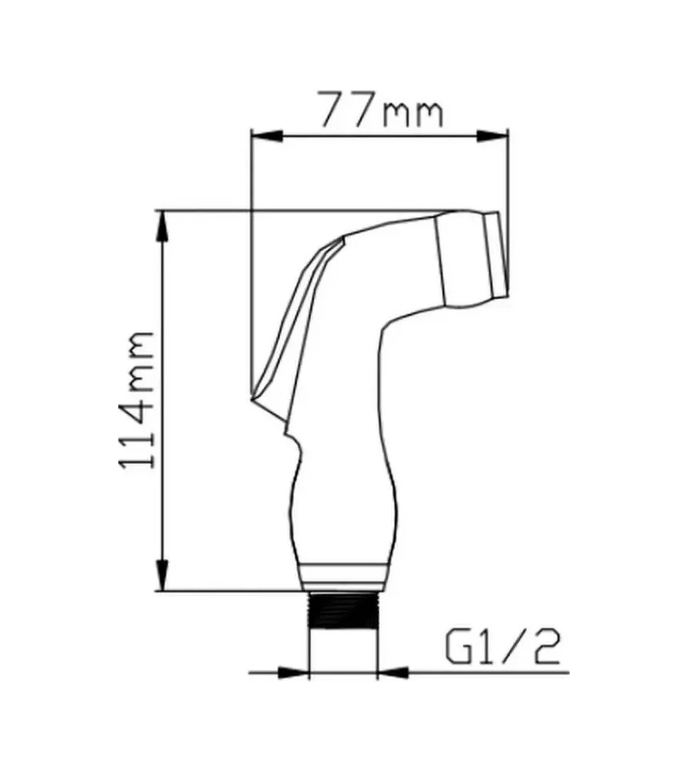 Potato Bide İçin Krom Kaplama Hijyenik Duş Başlığı 233150097 Krom