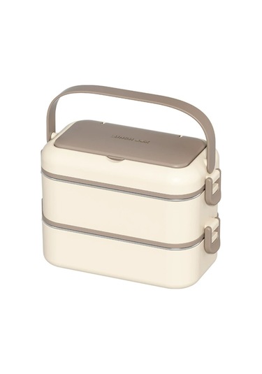 Xindoker 304 Paslanmaz Çelik Çift Katlı Isı Tutucu Yemek Kutusu, Su Enjeksiyonu İle Isınabilir, Sıvı Geçirmez, Çatal Kaşık Dahil, Kahverengi