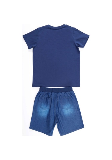 Denokids Mshb&g Space Explorer Erkek Çocuk Tshirt Denim Şort Takım Çok Renkli