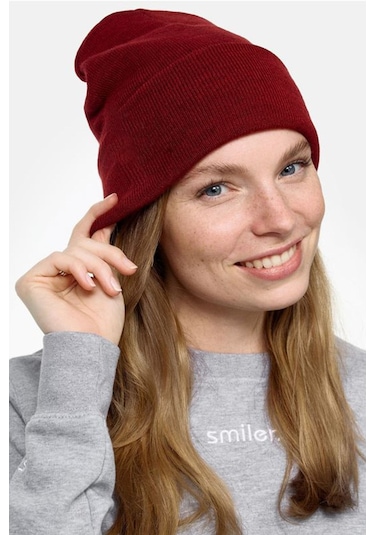 Unisex Kışlık Bordo Katlamalı Bere Bordo