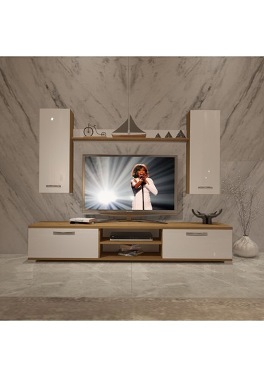 Decoraktiv Eko 7 Mdf Dvd Tv Ünitesi Tv Sehpası Pera - Beyaz