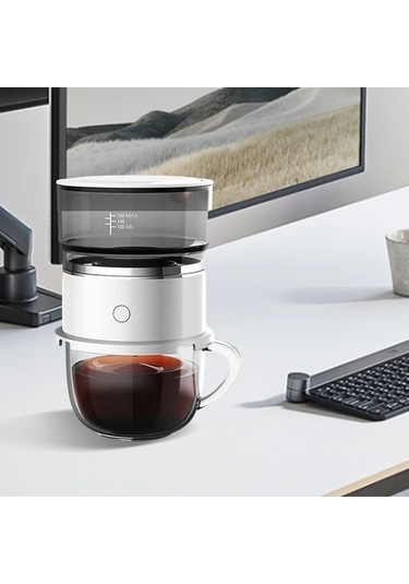 Trendooze Kahve Brewer Otomatik Damla Filtre Paslanmaz Çelik El Değirmeni Beyaz Beyaz