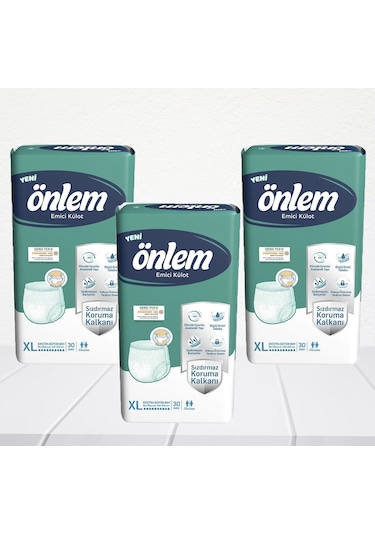 Önlem Emici Külot Yetişkin Hasta Bezi XL Beden 3 x 30'Lu