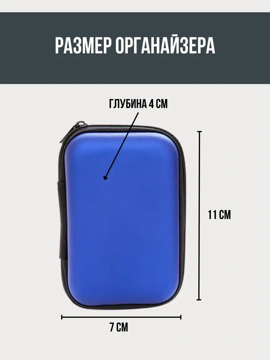 Jintao Kablo Ve Şarj Cihazları İçin Kompakt Depolama Düzenleyici 169754450 Mavi