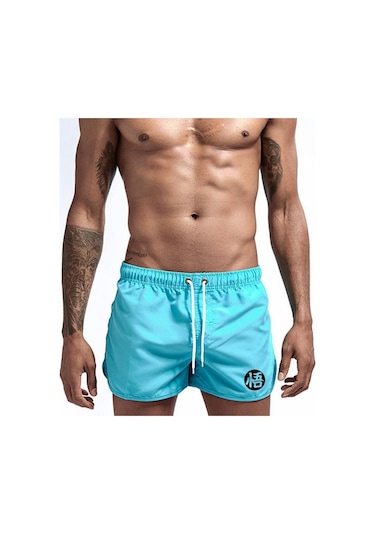 Gökyüzü Mavisi 2023 Yaz Yeni Erkek Spor Plaj Şortu Erkek Yaz Spor Salonu Egzersiz Nefes Alabilen Spor Giyim Koşu Plaj Şortu