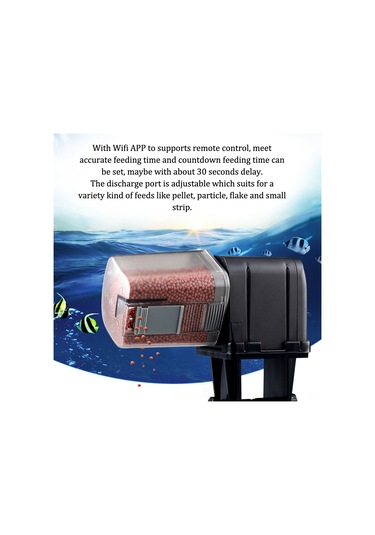 Vkemall Akvaryum Otomatik Yemleyici - Wifi İle Uzaktan Kontrol, Zaman Ayarı Ve Geri Sayım Özelliği, Farklı Yem Tipleri İçin Uyumlu