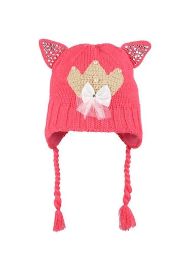 Salar Ticaret Kız Çocuk Kulaklı Taşlı Bere 1-4 Yaş Kitti K6675
