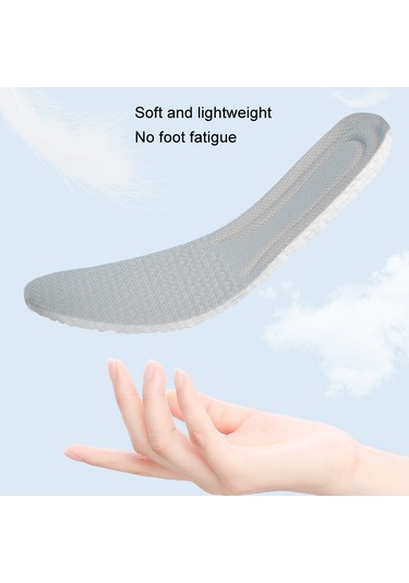 Sones 1 Çift Yüksek Elastikiyetli Koku Önleyici Nefes Alabilir Ter Emici Şok Emici Tabanlık, Beden: 39-40 Gri