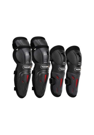 Ebitda Hallow Autotop Motosiklet Dizlik & Dirseklik Set 4'lü Siyah Siyah