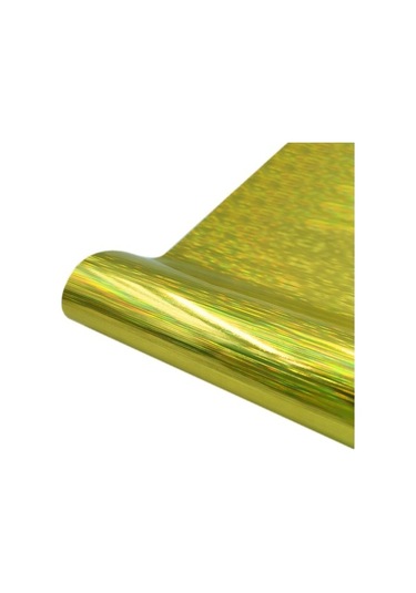 Novahub 30,5 X 100 Cm Illüzyon Lazer Fırçalanmış Parıltılı Altın Vinil Etiket/