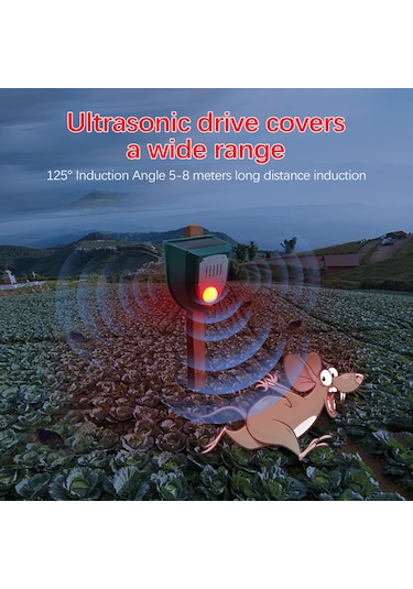 Ximistore9 Güneş Enerjili Ultrasonik Alarm, 129db Sesli Ve Işıklı Uyarı, Ip55 Su Geçirmez, Hareket Algılama