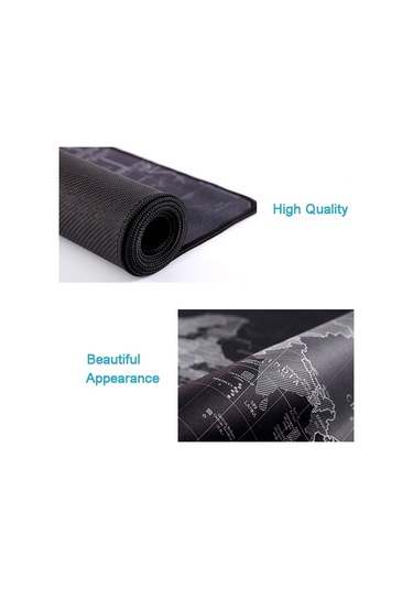 Genişletilmiş Büyük Kaymaz Dünya Haritası Desen Yumuşak Kauçuk Pürüzsüz Kumaş Yüzey Oyunu Mouse Pad Klavye Mat, Boyut: 60 X 30cm