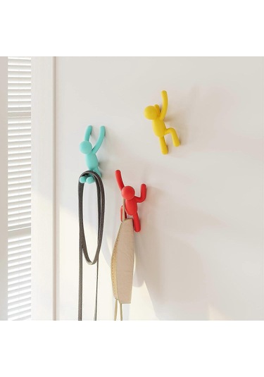 3 Parça Duvar Askısı Seti, Kırmızı/sarı/okyanus Mavisi, Montlar, Çantalar İçin Diğer