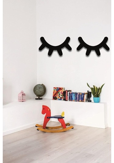 Dekoratif Ahşap Kirpik Duvar Dekoru Siyah