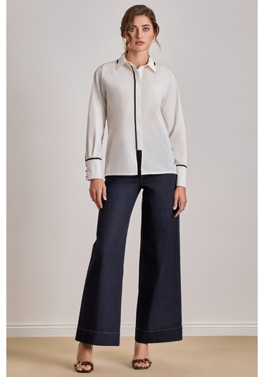 Relax Fit Beyaz Poplin Gömlek Beyaz