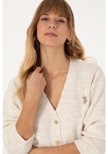 U.s. Polo Assn. Kadın Hırka Triko 50314717-vr256 İnci