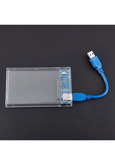 Techtic Şeffaf 2.5 Inç Usb 3.0 Sata Ssd Harddisk Kutusu Hdd