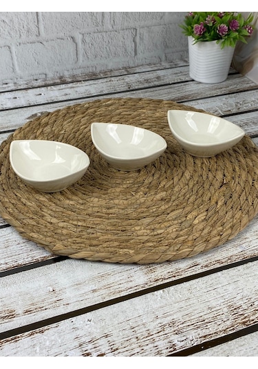 Hometarz 3'lü Seramik Çerezlik Sosluk Kahvaltılık Set