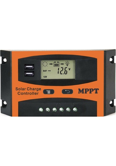 12 Voltaj/24 Voltaj Otomatik Tanınan Güneş Kontrol Cihazı Güneş Paneli Akü Regülatörü Çift Usb Lcd Ekranlı Güneş Kontrol Cihazı