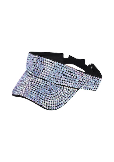 Rhinestone Kaplama Güneşlikli Şapka Kadın Ve Erkekler İçin Sporcu Şapkası, Tenis Ve Outdoor Aktiviteler İçin Moda Aksesuarı Çok Renkli