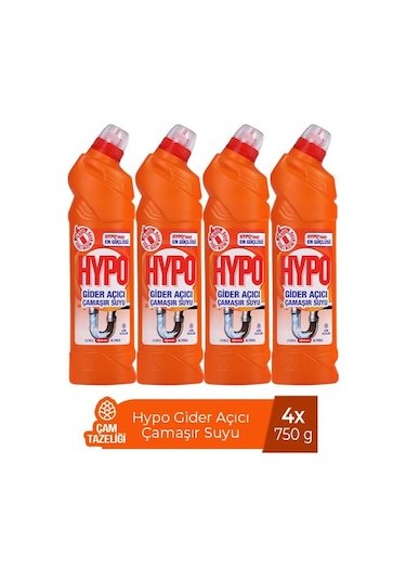 Hypo Gider Açıcı Çamaşır Suyu Çam Tazeliği 750 Gr X 4 Adet 4'lü Set