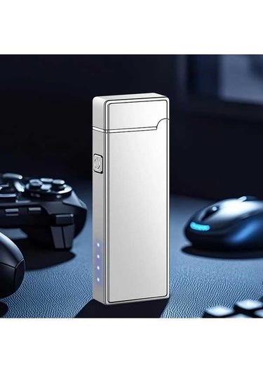 Trendooze Gaojunshop01 Şarj Edilebilir Plazma Çakmak - Rüzgar Geçirmez Kamp Çakmak Gri