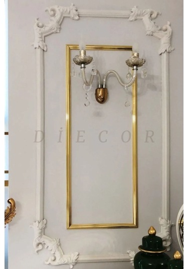 Diecor Dekoratif Boyanabilir Polimer 2,5 Cm Duvar Çıtası Uyumlu Köşe Motifi Beyaz 2,5 Cm Model:xa94