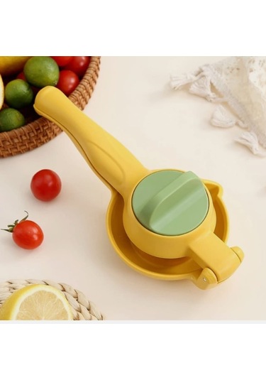 Plastik Limon Sıkacağı Yeni Nesil Ayarlı Pratik Limon Narenciye Sıkacağı Sarı - Yeşil