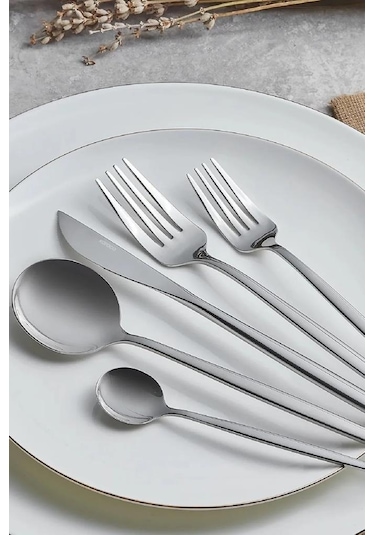 Karaca Orion 30 Parça 6 Kişilik Çatal Kaşık Bıçak Takımı Platin