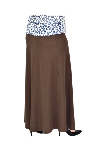 Kadın Uzun Lastikli Kalem Etek Bgl-st04727 Açık Kahverengi