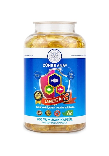 Zühre Ana Omega 3 Balık Yağı - 200 Kapsül