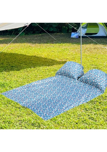 Homyl Baş Destekli Piknik Örtüsü Çim Yürüyüşü İçin Mavi 145x210cm Mavi