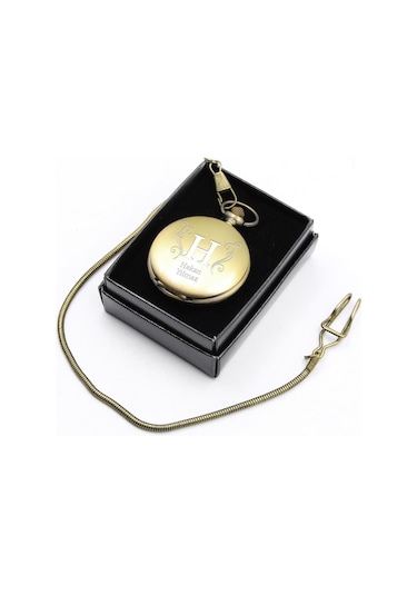 Spectrum Kişiye Özel Tasarım Nostaljik Köstekli Cep Saati Gold