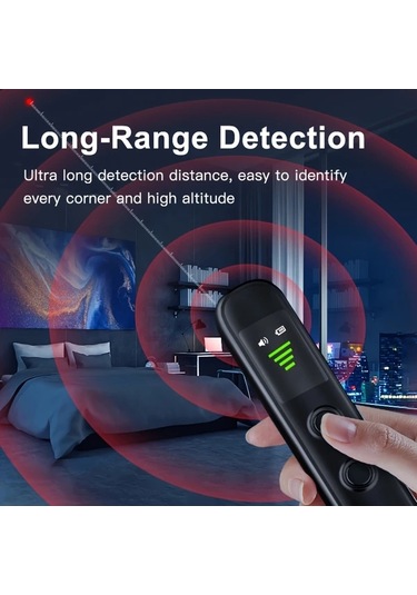 Honeybeeshop Siyah Covert Kameralı Bulucu Anti Spy Rf Sinyal Tarama Cihazı Gps Takip Kablosuz Şarj Taşınabilir