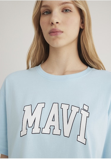 Mavi - Mavi Logo Baskılı Mavi Tişört 1600843-70806 Mavi